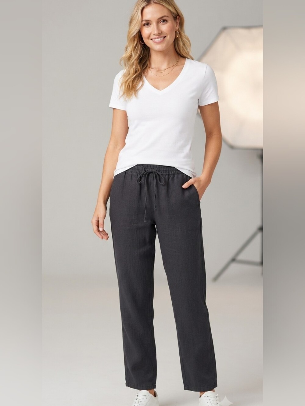 The James Perse Pull On Beach Pant  Style No. WAP1585) Black Size 1 Small